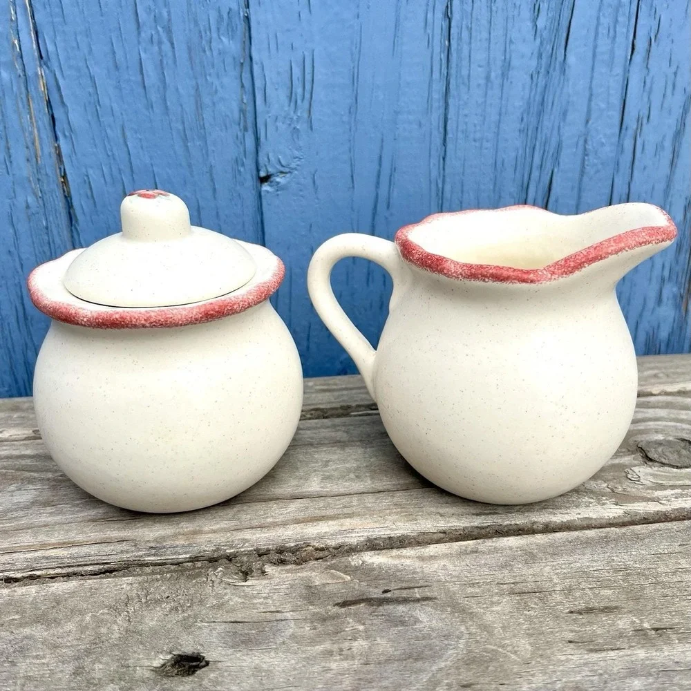 Vintage Rooster Creamer & Sugar Bowl Set Country Farmhouse Noel Pie Plate USA